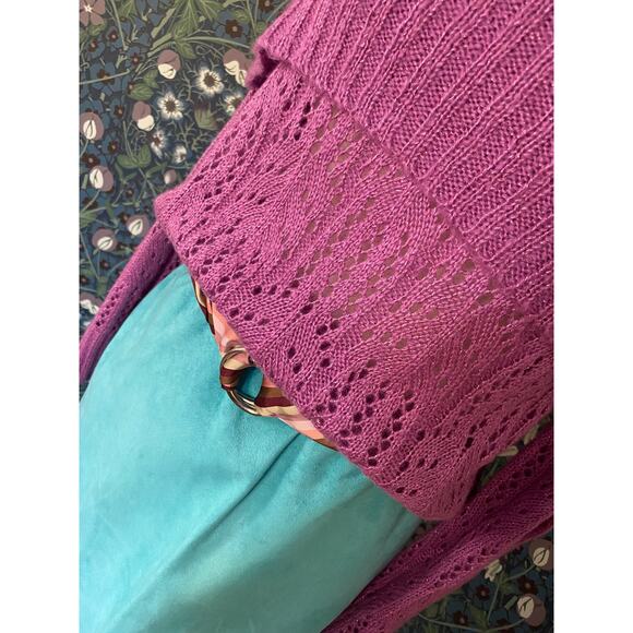 Vintage off the shoulder sweater in pink, size M/L - Picture 4 of 5